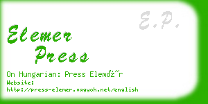 elemer press business card